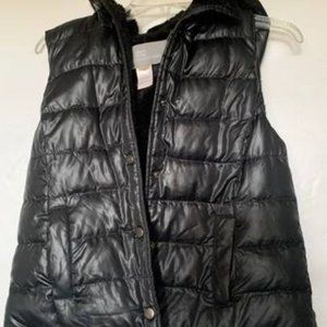 Women's Size XS Black Reversible Puffer Vest w/Removable Hood by Tart Collection